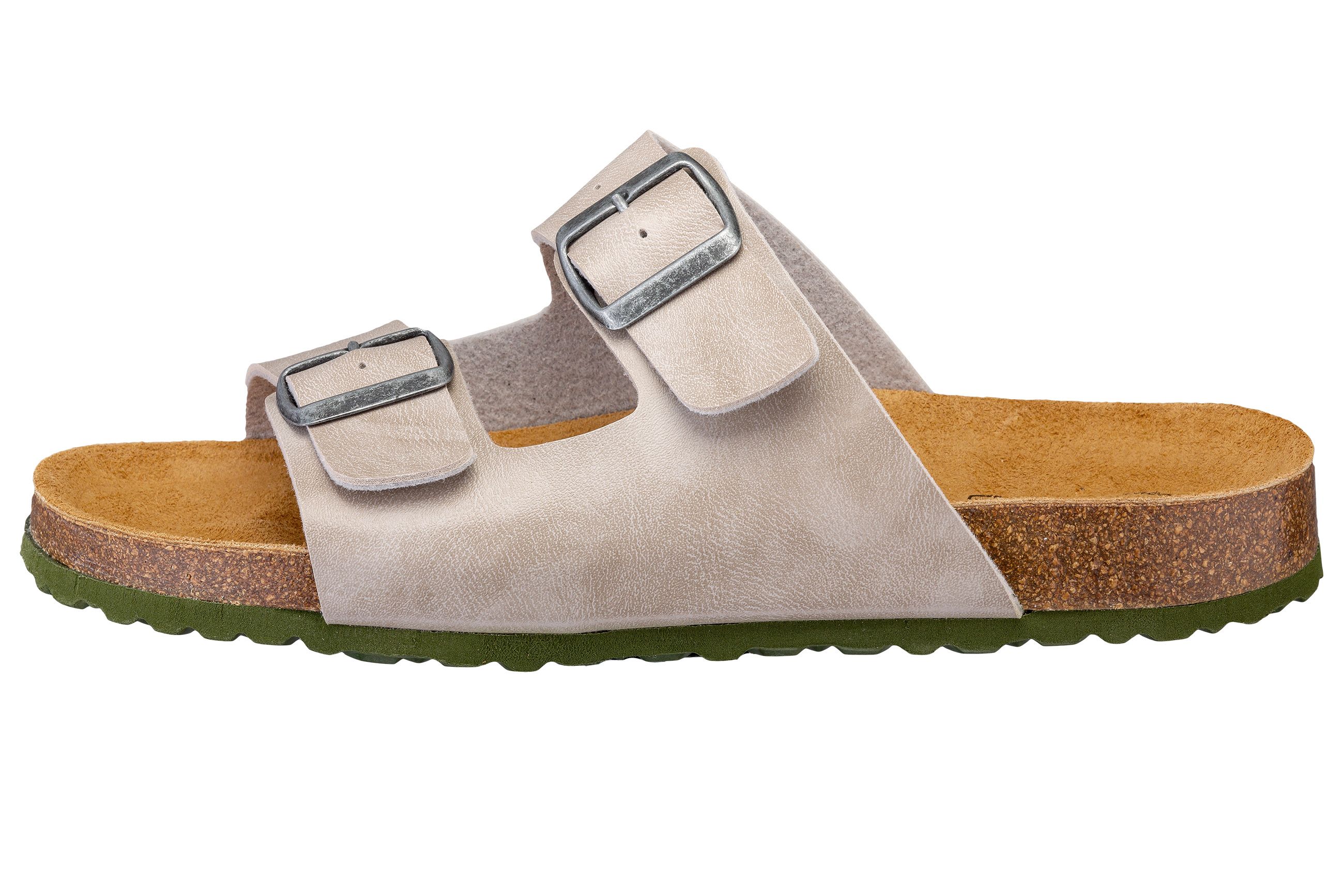 Pantolette LICO "Pantolette Bioline Concrete", Damen, Gr. 36, beige (braun), Synthetik, Schuhe Pantolette