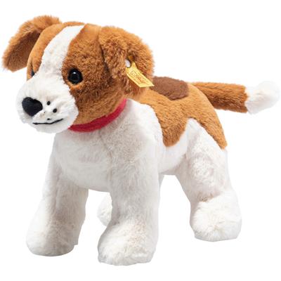 Kuscheltier STEIFF "Soft Cuddly Friends, Snuffy Hund, 27 cm", braun (braun, weiß), Plüschfiguren, KinderH:27cm, Polyester, H:27cm