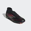 Fußballschuh ADIDAS PERFORMANCE "F50 LEAGUE MID FG/MG", Gr. 45, core schwarz, iron metallic, lucid rot, Synthetik, Textil, sportlich, Schuhe
