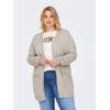 Strickjacke ONLY CARMAKOMA "CARESLY L/S OPEN CARDIGAN NOOS KNT", Damen, Gr. XL (54), nacreous cloud detail:melange, Strick, Feinstrick, Obermaterial: 50% Viskose, 27% Nylon, 23% Polyester, meliert, casual, regular fit hüftbedeckend, V-Ausschnitt,...