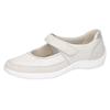 Riemchenballerina WALDLÄUFER "HENNI", Damen, Gr. 6 (39), silber (hellgrau, silberfarben), Nubukleder, Nappaleder, Textil, klassisch, Schuhe, Halbschuh, Komfortschuh, Klettschuh in Weite H (= sehr weit)