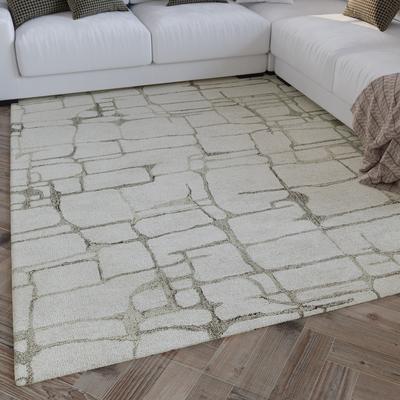 Wollteppich WECON HOME "Hamptons TWELVE", beige (creme weiß), B:80cm H:10mm L:230cm, Schurwolle, Teppiche, Läufer, Schurwolle, Kurzflor, Wohnzimmer, elegant, geometrisch Image