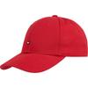 Baseball Cap TOMMY HILFIGER "SMALL FLAG CAP", Baby, Gr. S/M, rot (medium rot), Stoff, Baumwolle, unifarben, casual, Caps, Klemmverschluss, Logostickerei, für Kinder