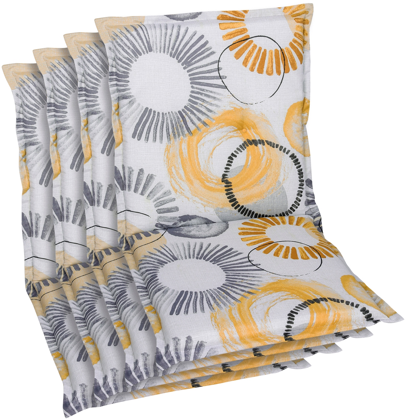 Sitzauflage GO-DE, beige, B:50cm H:6cm T:100cm, Baumwolle, Polyester, Polyurethan, Polsterauflagen, Maße ca.: 50 cm x 100 cm x 6 cm