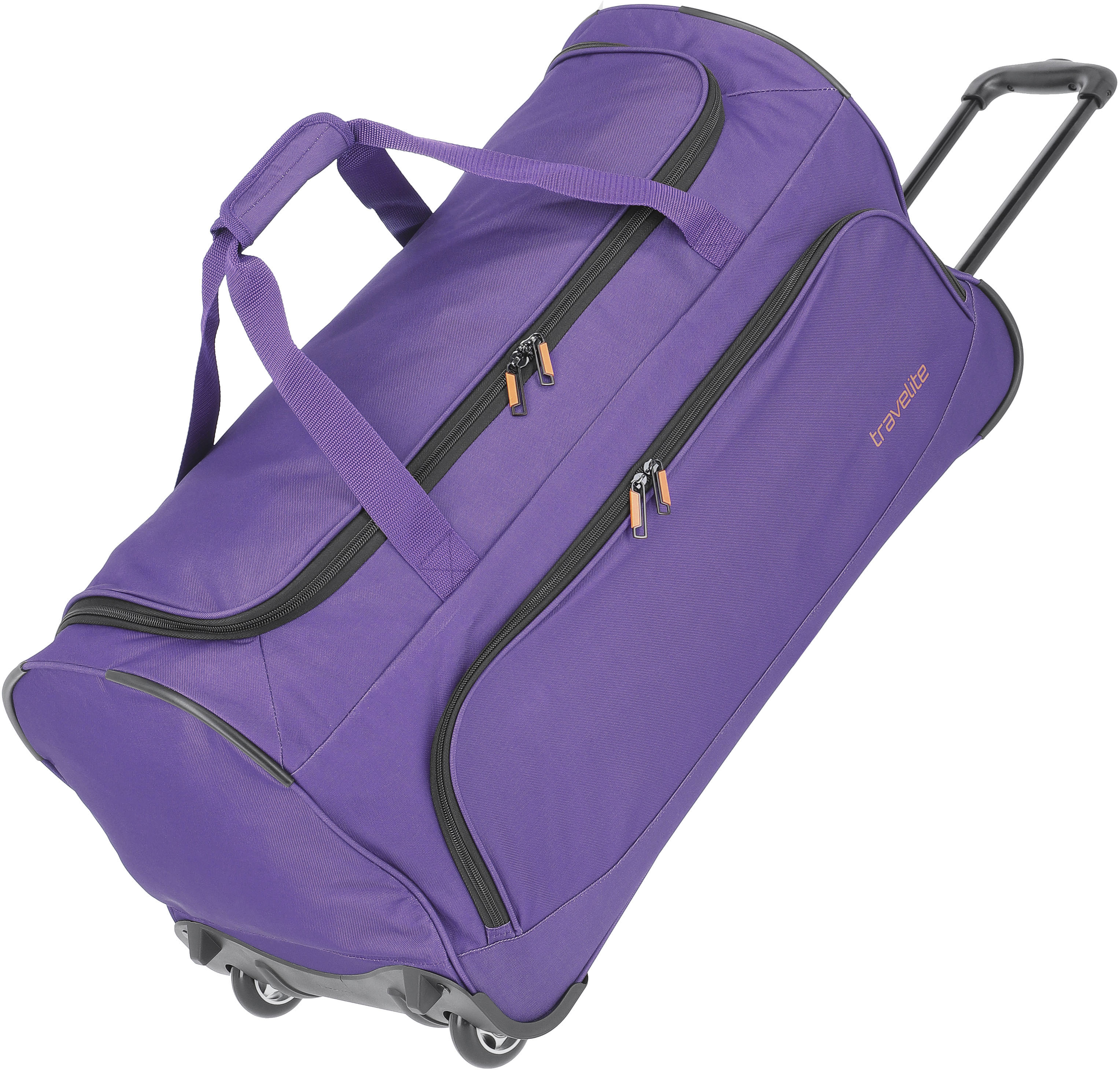 Reisetasche TRAVELITE "Basics Fresh, 71 cm, schwarz", Gr. B/H/T: 71cm x 36cm x 35cm, lila, Polyester, Taschen, Duffle Bag Reisegepäck Reisebag mit Rollen Image
