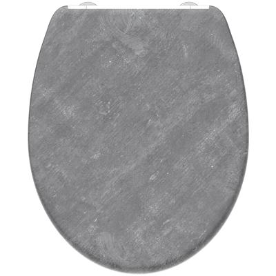 WC-Sitz WELLTIME "CONCRETE", grau (beton grau), B:37,5cm L:44,5cm, Duroplast, WC-Sitze, Mit Absenkautomatik & Schnellver