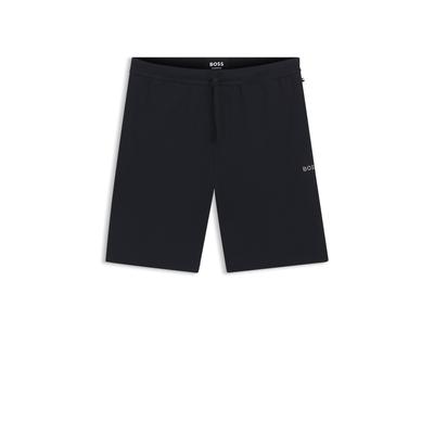 Pyjamashorts BOSS "Waffle Shorts", Herren, Gr. M, N-Gr, blau (dunkelblau 403), Jersey, Obermaterial: 60% Baumwolle, 40% Polyester, casual, lang, Hosen Image