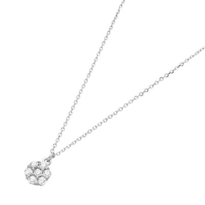 Goldkette LUIGI MERANO "Mittelteil Blüte mit Zirkonia, Gold 375", weiß, Halsketten, Damen, 45cm, Weißgold 375 Image
