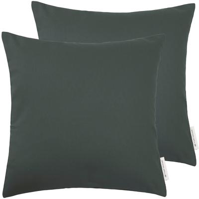 Dekokissen TOM TAILOR HOME "DOVE" Gr. 1, grau (anthrazit, unifarben), B:40cm L:40cm, Baumwolle, Dekokissen_Sitzkissen_Kissenhüllen, unifarben, in verschiedenen Größen, 2er Pack Image
