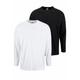 Langarmshirt FRUIT OF THE LOOM, Herren, Gr. S (44/46), schwarz-weiß (weiß, schwarz), Single Jersey, Obermaterial: 100% Baumwolle, unifarben, Basic, normal, Rundhals, Langarm, Shirts, aus reiner Baumwolle