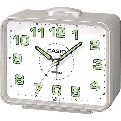 Quarzwecker CASIO "TQ-218-8EF", silber (silberfarben), Wecker, Wecker, Leuchtzeiger, Leuchtziffern, Schlafzimmer, Geschenkidee