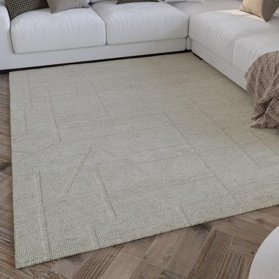 Teppich WECON HOME "Hamptons TWENTYEIGHT", beige (creme weiß), B:140cm H:15mm L:200cm, Polyester, Teppiche, Läufer, Kurzflor, Wohnzimmer, Schlafzimmer, elegant, robust, Linear Image