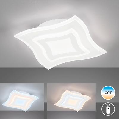 FISCHER & HONSEL LED Deckenleuchte "Gorden", weiß (weiß, 32,5 x 32,5 cm), B:32,5cm L:32,5cm, Lampen Image