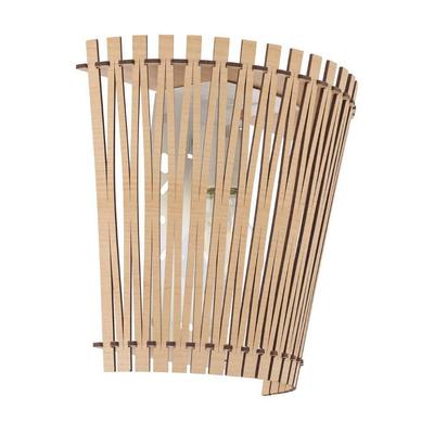 EGLO Wandleuchte "SENDERO", beige (weiß ahorn), H: 22,00cm, Lampen, Wandleuchte aus Stahl und Holz in Ahorn, Flurlampe in Nickel-Matt, E27 Image