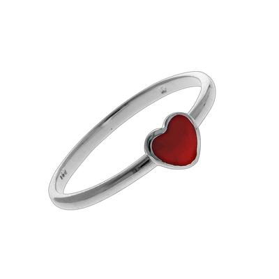 Fingerring VIVANCE "925/- Sterling Silber rhodiniert Herz" Gr. 14, weiß, Fingerringe, Damen, 044 (14,0), Silber 925 (Sterlingsilber) Image