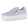 Plateausneaker GABOR, Damen, Gr. 42, blau (hellblau), Glattleder, unifarben, sportlich, Schuhe, Freizeitschuh, Halbschuh, Schnürschuh mit Gabor Best Fitting