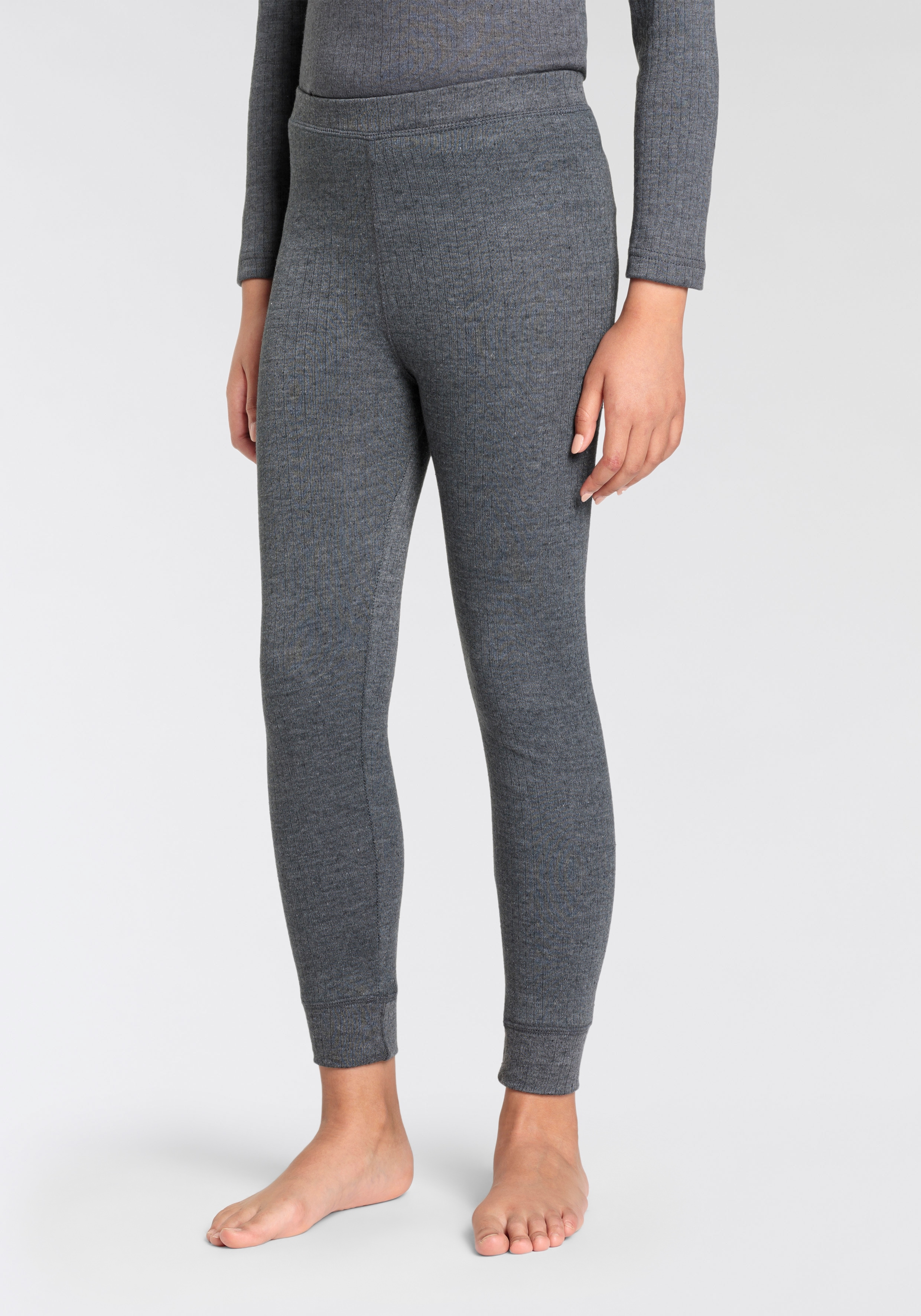 Thermounterhose HEATKEEPER, Kinder, Gr. 128/134, grau (anthrazit, meliert), Obermaterial: 50% Baumwolle, 50% Polyester, unifarben, Unterhosen, Thermohose für Jungen und Mädchen Image