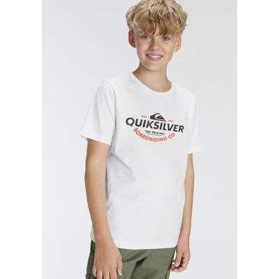T-Shirt QUIKSILVER "EV TYPED OUT SHORT SLEEVE YTH", Kinder, Gr. 16 (170/176), weiß, Jersey, Obermaterial: 100% Baumwolle, unifarben, sportlich, Rundhals, Kurzarm, Shirts Image