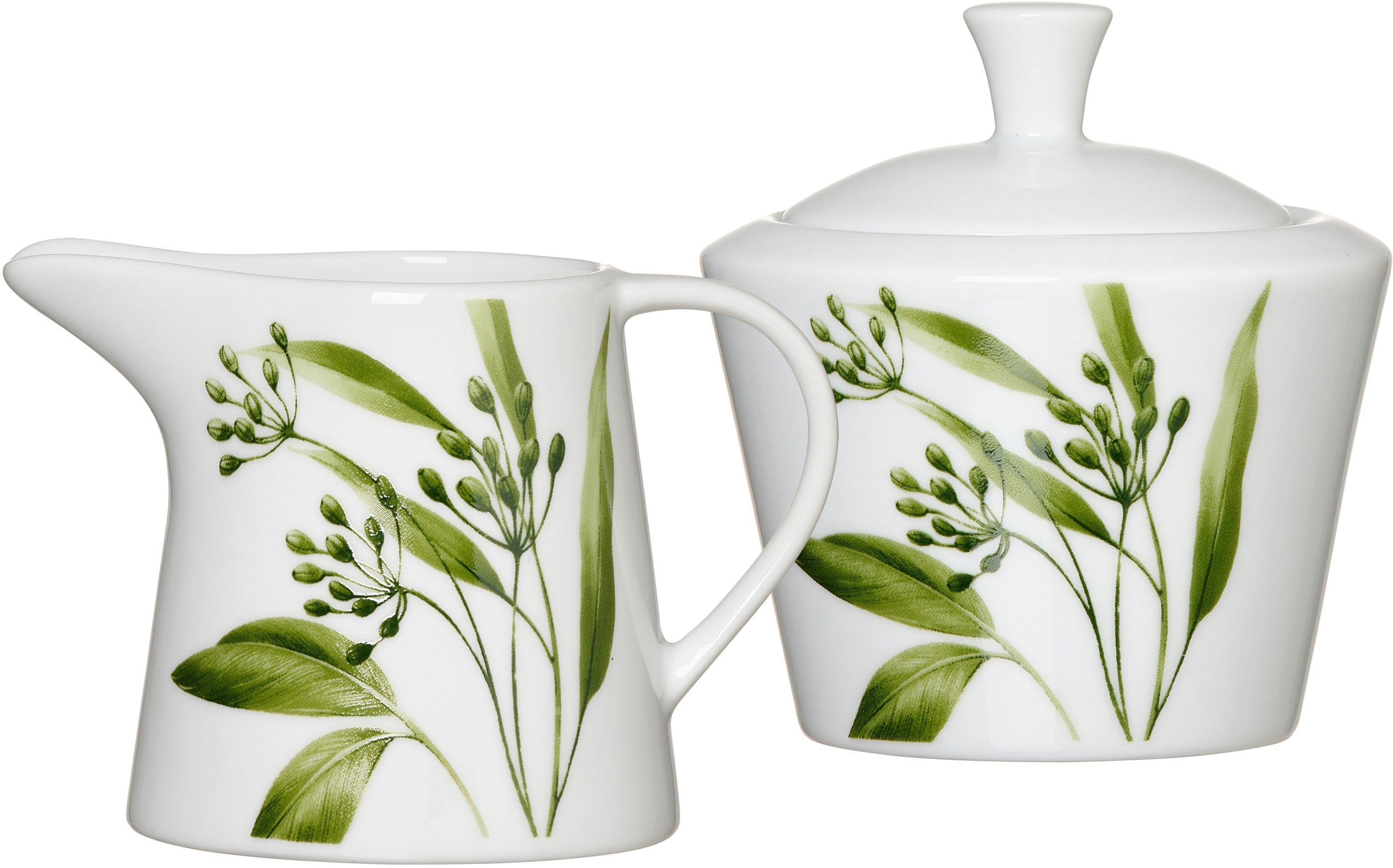 Milch- und Zuckerset RITZENHOFF & BREKER "Evora", grün, 2 Stk., Porzellan, Geschirr-Sets, Geschirr-Set mit Botanik-Motiv Image