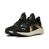 Laufschuh PUMA "SOFTRIDE ENZO 5 METALLIC WN'S", Gr. 40, puma schwarz, warm weiß, puma gold, Textil, sportlich, Schuhe