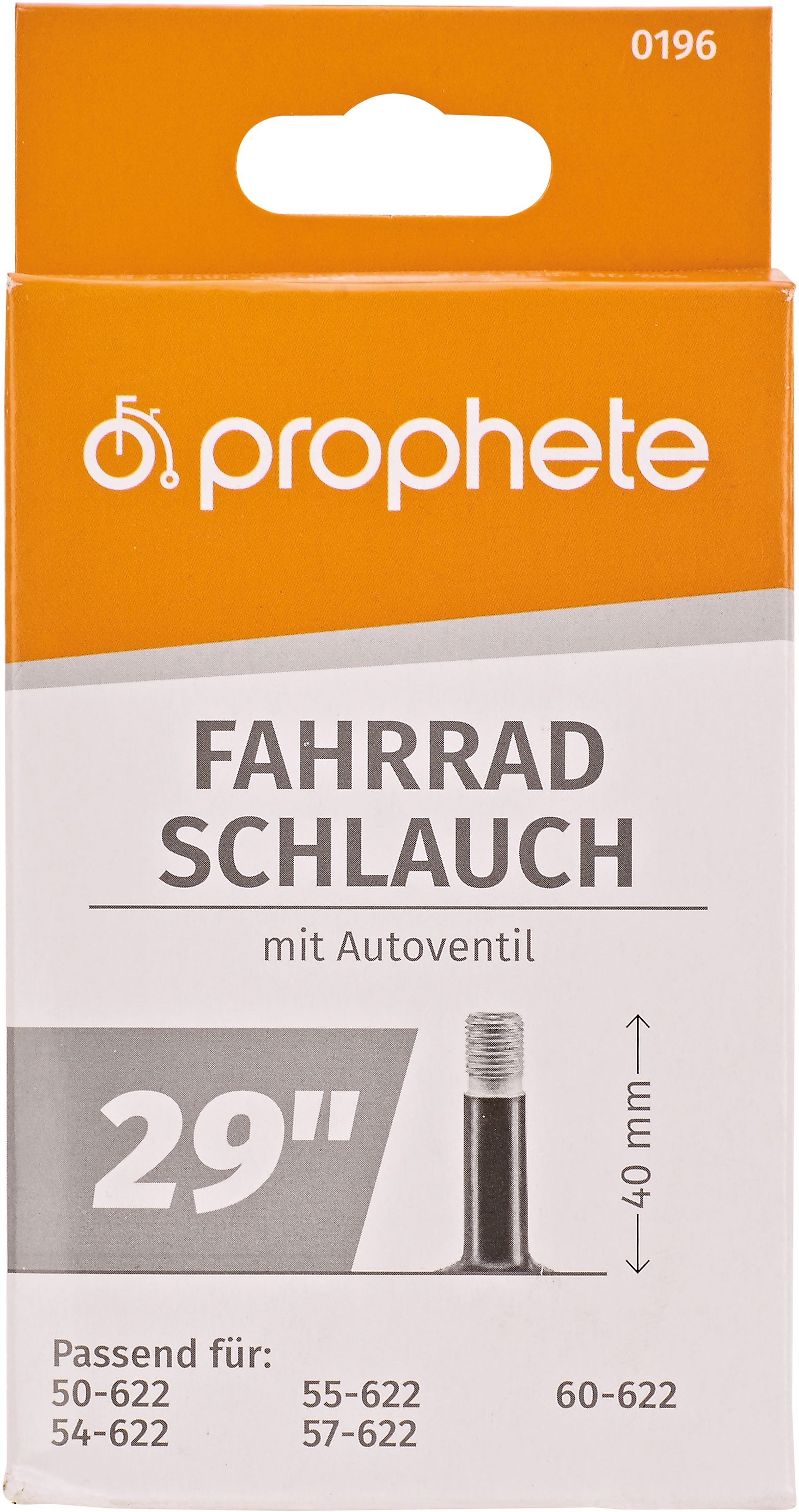 Fahrradschlauch PROPHETE, schwarz, Fahrradschläuche, 48mm, Autoventil (AV), 29 Zoll (73,66cm)