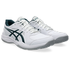 Tennisschuh ASICS "COURT SLIDE 4", Gr. 44, weiß, saxon grün, Textil, Synthetik, sportlich, Schuhe, Multicourt-Schuhe