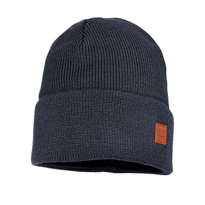 Beanie MAXIMO, Baby, Gr. 51, blau, Strick, Baumwolle, unifarben, casual, Mützen, Strick, breiter Umschlag, gefüttert, wärmend, weich, unifarben Image