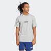 T-Shirt ADIDAS SPORTSWEAR "M LIN SJ T", Herren, Gr. XL, grau (medium grau heather, schwarz), Obermaterial: 100% Baumwolle, sportlich, Rundhals, Shirts