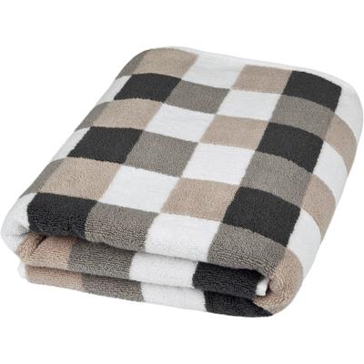 Duschtuch ROSS "Würfelfond", anthrazit, flanell, cappuccino, weiß, B:75cm L:140cm, Frottier, Baumwolle, Handtücher (Packung), 100% Baumwolle Image