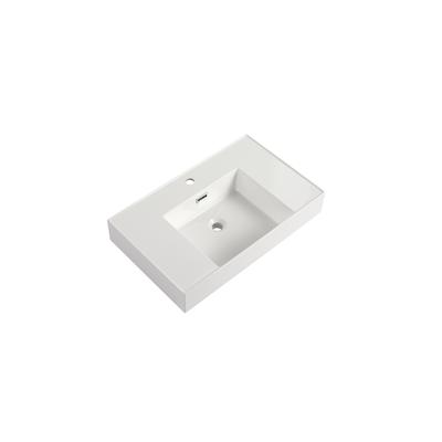 24 Inch Rectangle Resin basin For Bathroom Vanity,One Predrilled Faucet Holes,Vanity Top only
