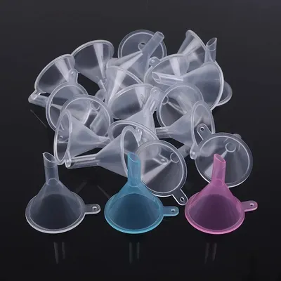 100pcs/lot Plastic Small Funnels For Perfume Mini Liquid Oil Funnels Kitchen Gadget Empty Bottle