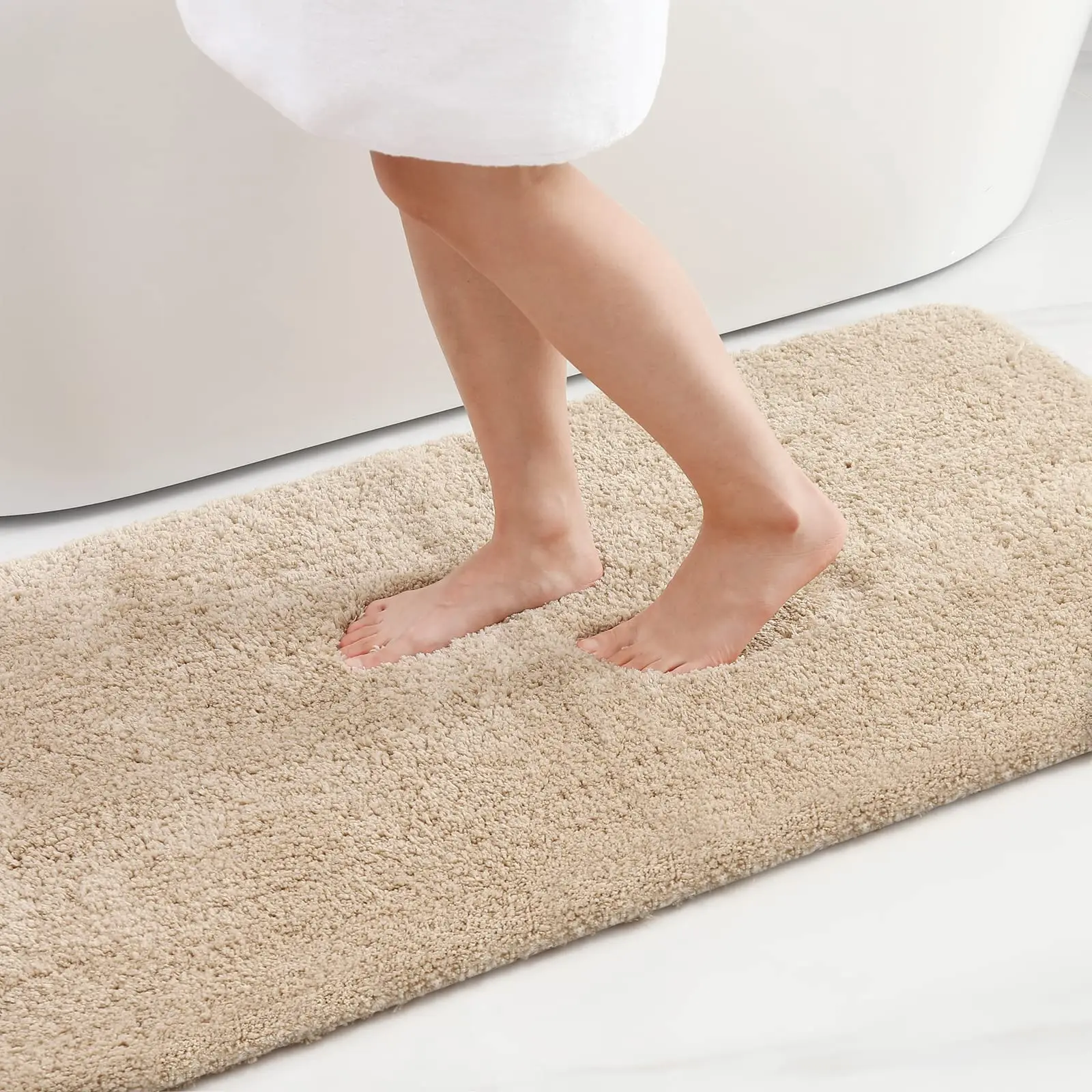 Kitinjoy Fluffy Bathroom Rugs Non-Slip Washable Absorbente Bath Mat Soft Shaggy Microfibre Bath Mats Resist Dirt Kitchen Carpets