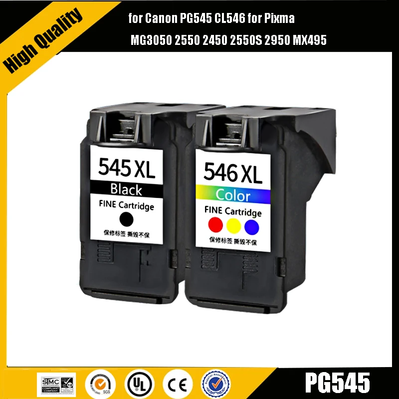 Kompatible 545XL 546XL 545 XL 546 XL Tintenpatrone für Canon PG545 CL546 PG-545 für Pixma MG3050 2550 2450 2550S 2950 MX495 Image