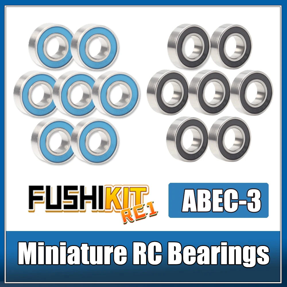 MR63RS Lager 10 Stück 3 x 6 x 2,5 mm ABEC-3 Hobby Elektro RC Auto LKW MR63 RS 2RS Kugellager MR63-2RS Schwarz versiegelt
