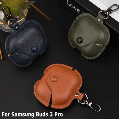Für Samsung Buds 3 Pro Fall Business Leder Kopfhörer Fällen Für Samsung Galaxy Buds 3 Pro Buzz 3 Pro Abdeckung Kopfhörer hülse Funda Image