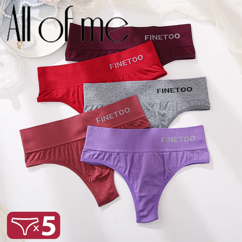 5 Teile/satz frauen Stretchy Höschen Sexy Hohe Taille Thongs Plus Größe Unterwäsche für Weibliche Atmungsaktive Feste Weiche Dessous M-2XL
