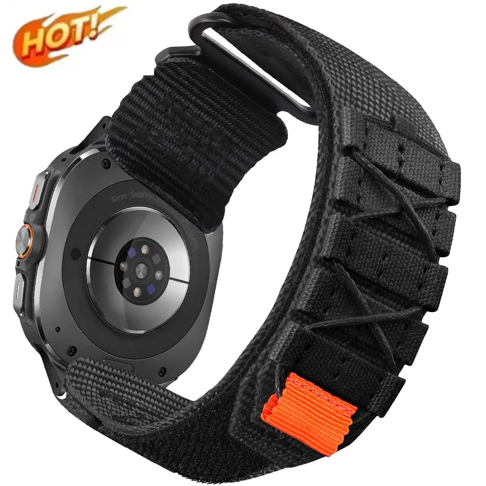 Nylon-Uhrenarmband für Samsung Galaxy Watch 7 Ultra 47 mm Quick Fit Band Herren-Sportarmband für Galaxy Watch Ultra 47 mm Armband Image