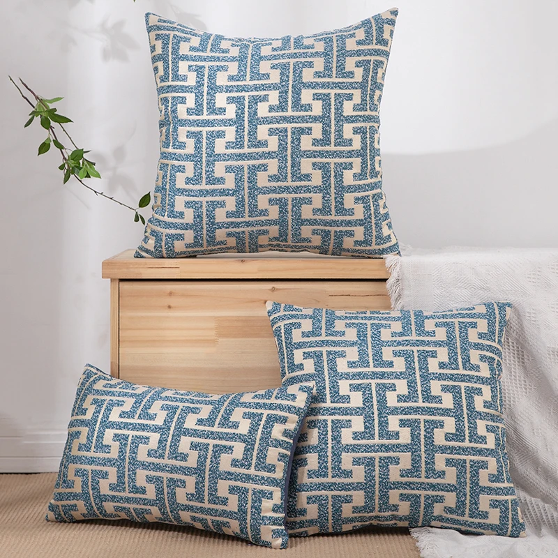 1 x Chenille-Jacquard-Kissenbezug für Zuhause, Sofa, Dekoration Image