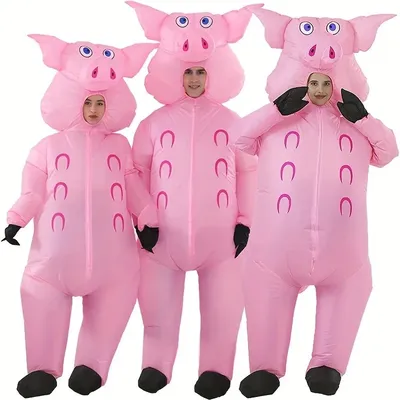 Aufblasbares Schweinekostüm für Erwachsene, Weihnachtskostüm, ausgefallenes Kostüm, Make-up-Ball, Image