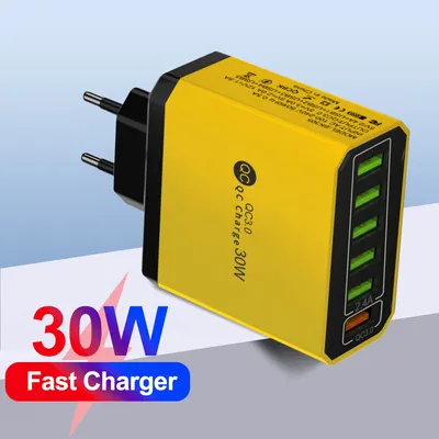 30w 6usb Ladegerät 6 Ports Schnell ladegerät für iPhone 15 14 Pro Samsung Galaxy S23 Xiaomi 14 Handy-Ladegerät