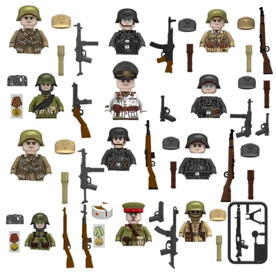 Militärische Angelegenheiten Private Sowjetische Infanterie Afrika Korps Bausteine Modell Ziegel Mini Action Spielzeug Figuren Spielzeug Geschenk für Kinder Image