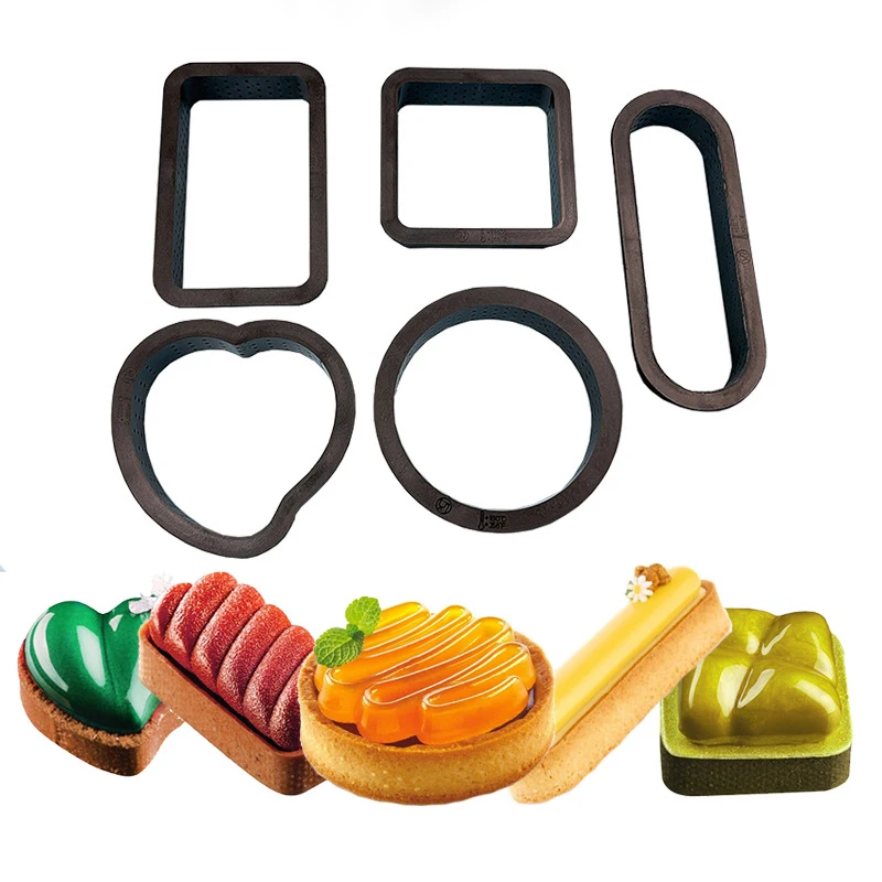 12/10//4pcs perforierte Torten form Set DIY Kuchen form runde Mousse Ring Französisch Dessert Back geschirr Cutter Gebäck Dekorations werkzeuge Image