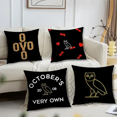 Modischer, cooler Drake O-Ovo O-Owl Trend-Kissenbezug, bequemes, weiches Kissen für Sofa, Heimbüro, Dekoration und Schutzhüllen Image