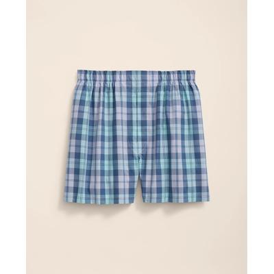 Brooks Brothers Men's Cotton Broadcloth Bold Plaid Boxers | Bright Purple | Size Medium