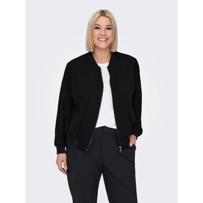 Bomberjacke ONLY CARMAKOMA "CARLUX LIFE LS BOMBER JACKET NOOS", Damen, Gr. 54, schwarz, Web, Obermaterial: 95% Polyester, 3% Elasthan, 2% sonstige Fasern, unifarben, modisch, regular fit, Langarm, Jacken Image