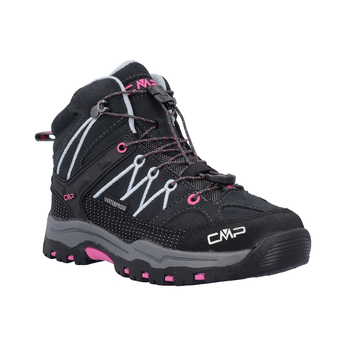 Wanderschuh CMP "KIDS RIGEL MID TREKKING SHOES WP", Gr. 28, blau (titanio, skyw), Leder, Synthetik, Schuhe, wasserdicht Image