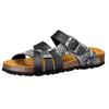 Pantolette LICO "Pantolette Bioline Flora", Gr. 38, schwarz, Synthetik, Schuhe