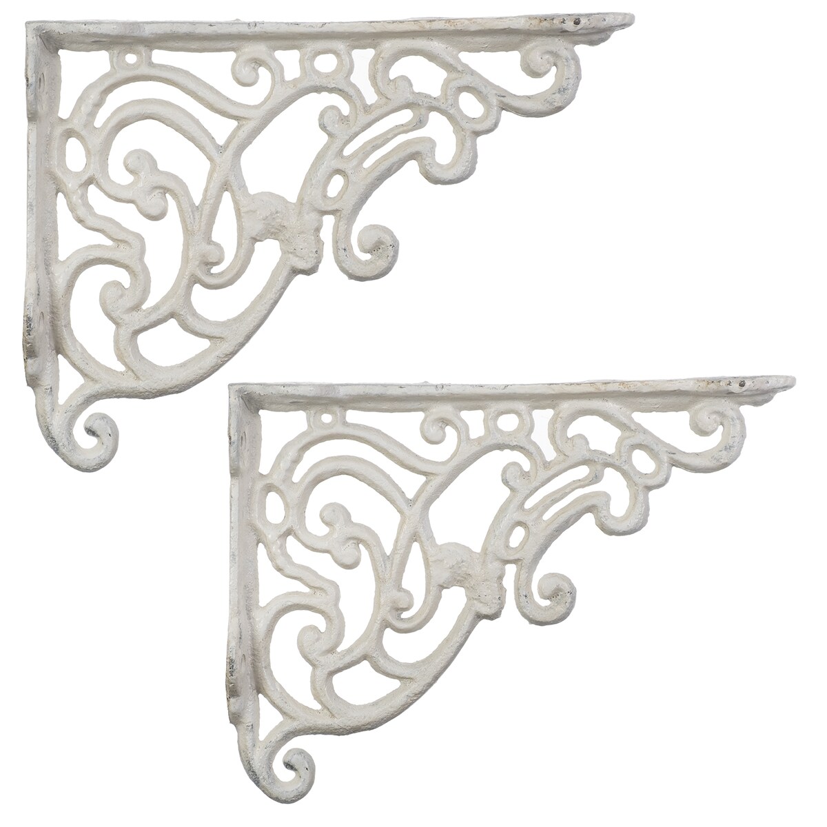 Moritz 2x Regalwinkel Wandregal 18 x 24,5 cm Regalträger Halter Wandträger Gusseisen weiß Image