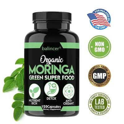 Organic Moringa Supplement - 500 mg, Antioxidant, Nutrient Rich, Supports Improved Immune System,