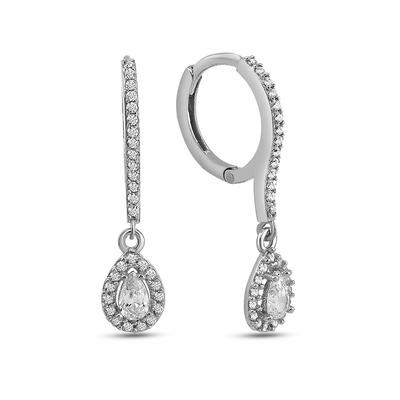 dKeniz - Ohrhänger 925/- Sterling Silber Zirkonia weiß Ohrringe 1 ct Weiss Damen